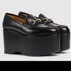 Gucci Black Platform Loafers Never Worn